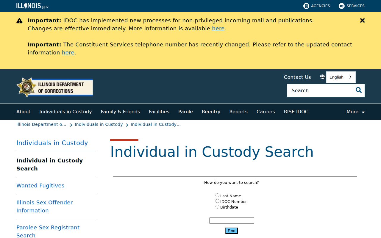Richland County criminal custody record search through IDOC