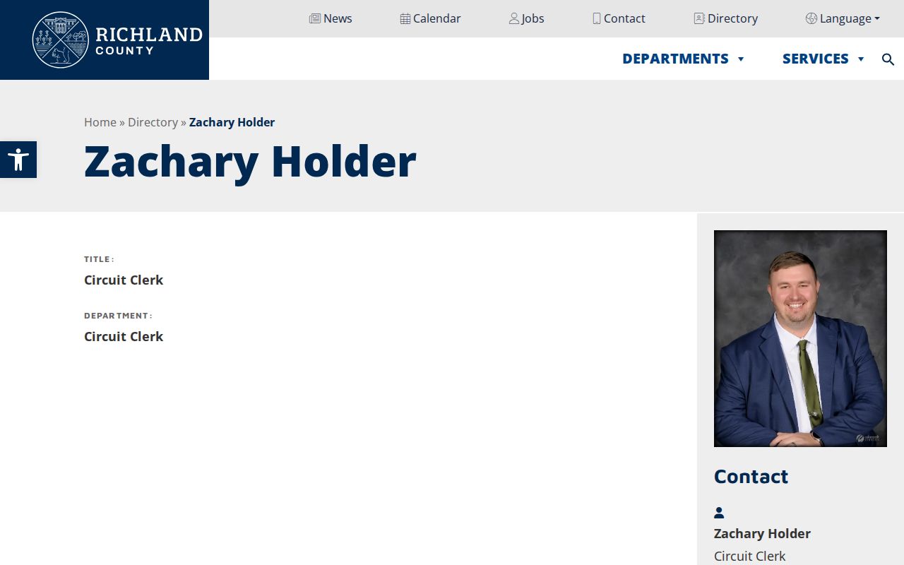 Richland County Circuit Clerk court case contact page