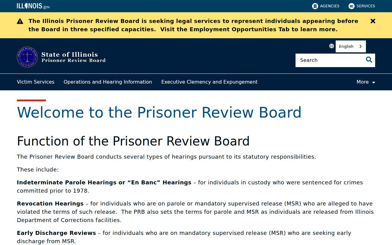 Parkersburg criminal records Prisoner Review Board source