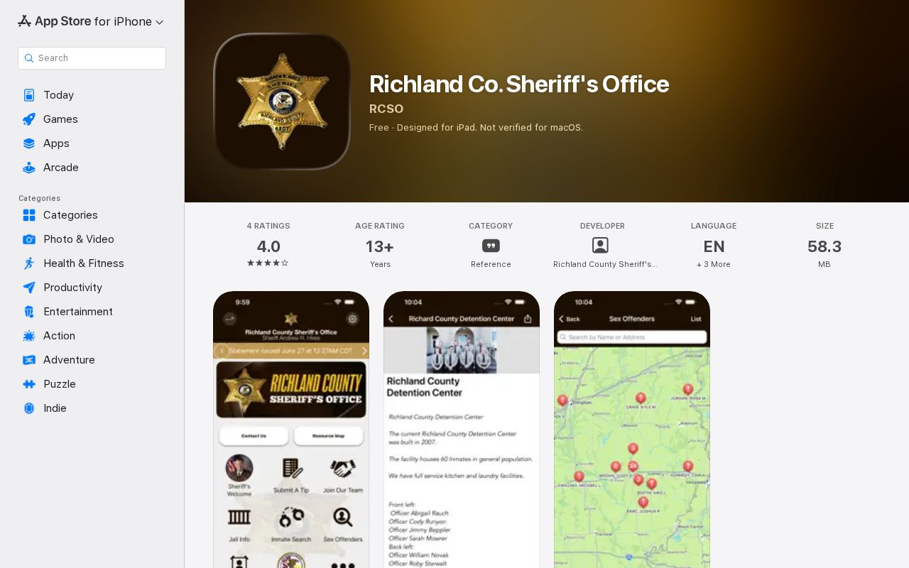 Richland County Sheriff app sex offender lookup resource